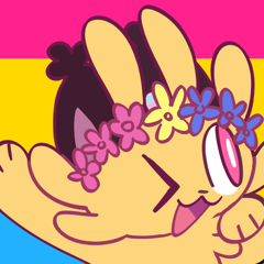 Two pan pride flag commissions by Shaymoo.