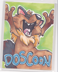 An awesome badge commissioned at Anthrocon 2014