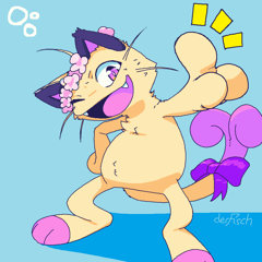 A redraw of some Meowth fanart I saved in like 2005 and used as an icon in some places to be Sugar and not... just using somebody else's art.